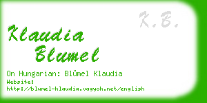 klaudia blumel business card
